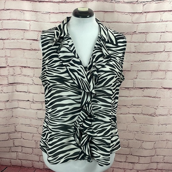 DFA New York Tops - DFA New York Zebra Print Blouse - Size XL